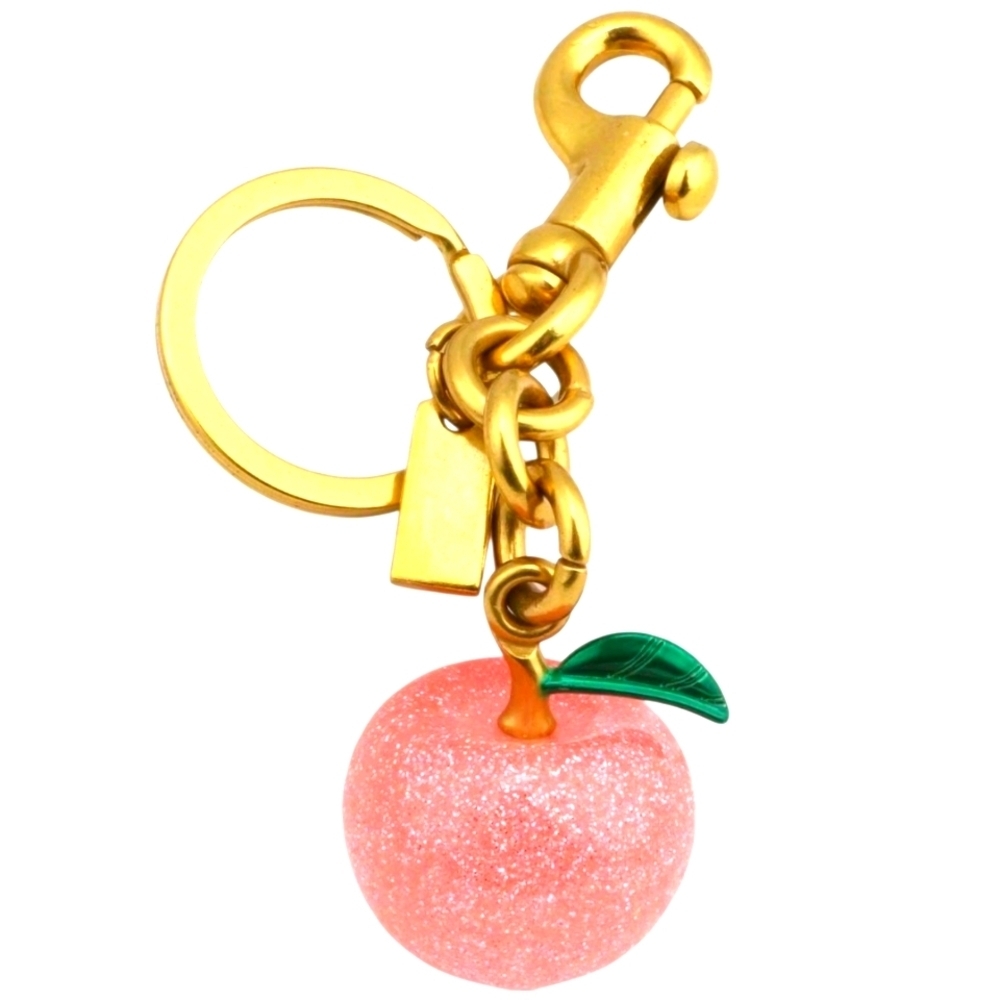 Blush Pink Large Glitter Apple Purse Charm and Keychain